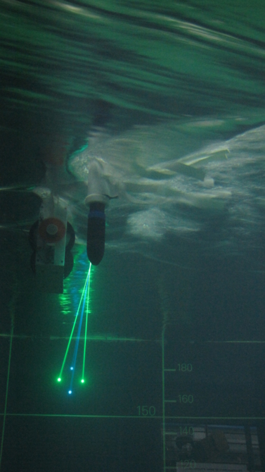 Mesures du sillage d'une hydrolienne à axe horizontal par Vélocimétrie Laser